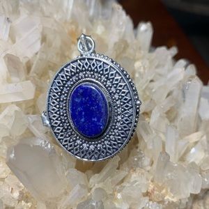 Lapis lazuli sterling poison pendant/locket